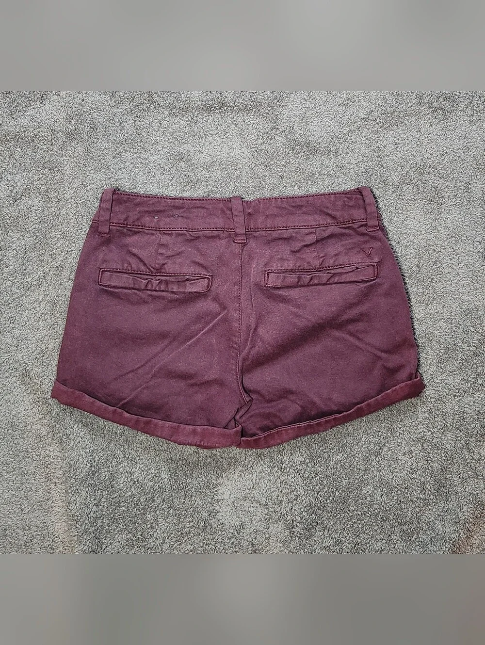 Burgundy American Eagle Twill Low Rise Shorts